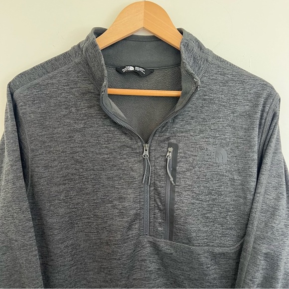 The North Face Pullover Gray 1/4 Zip Fleece Outdoors Hiking Jacket Men’s Medium - Picture 2 of 9